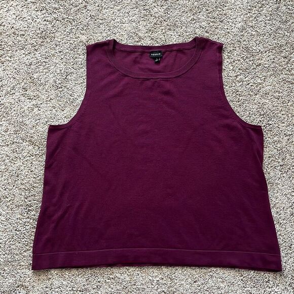 Torrid Purple Highland Thistle Crew Neck Sleeveless Knit Sweater 4X - Picture 2 of 6